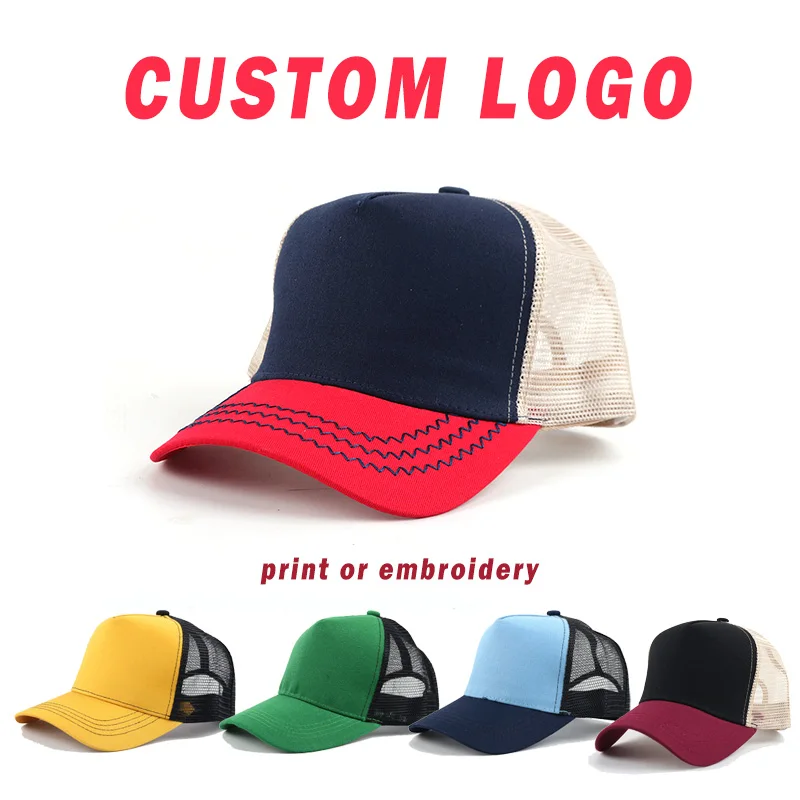 5 Flap Dikiş Beyzbol Kapaklar Özel Logo Bahar ve Yaz Açık Güneşlik Reklam Kamyon Şapka Kişilik Serin erkek Kapaklar