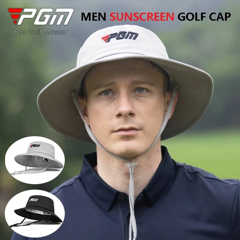 PGM Erkekler Rüzgar Geçirmez Ayarlanabilir Golf Kap Erkek Nefes kova kapağı Şapka Erkekler Geniş Ağızlı Ter emici Vizör Açık Anti-Uv Kap