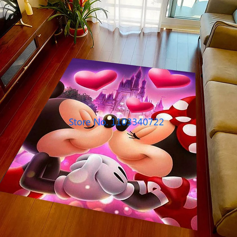 Anime Pembe Mickey Aşk Minnie Mouse Halı Halı Dekor Oturma Odası için çocuk Yatak Odası Kanepe Paspas Banyo Çocuklar Kat Mat