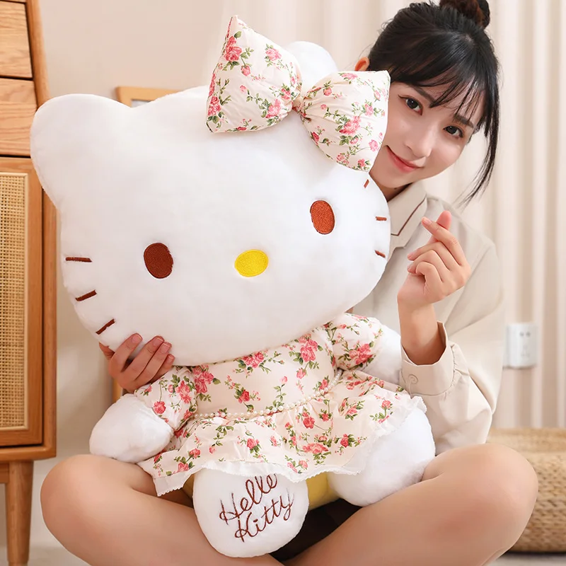 Orijinal Sanrio Hello Kitty Çiçek Etek Peluş Oyuncak Yüksek Kalite Dolması Anime Plushies Güzel Kedi Japon Tarzı Bebek Xmas hediyeler