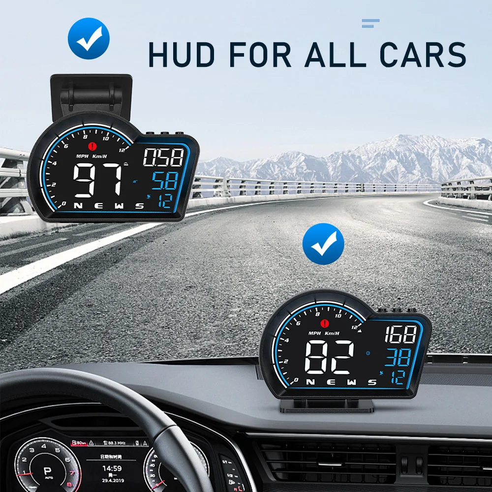 HUD Akıllı Dijital GPS Hız Göstergesi İle Araba İçin Güvenli Sürüş Aşırı Hız Alarmı GPS TÜM Araba Aksesuarları İçin araç bilgisayarı Araba