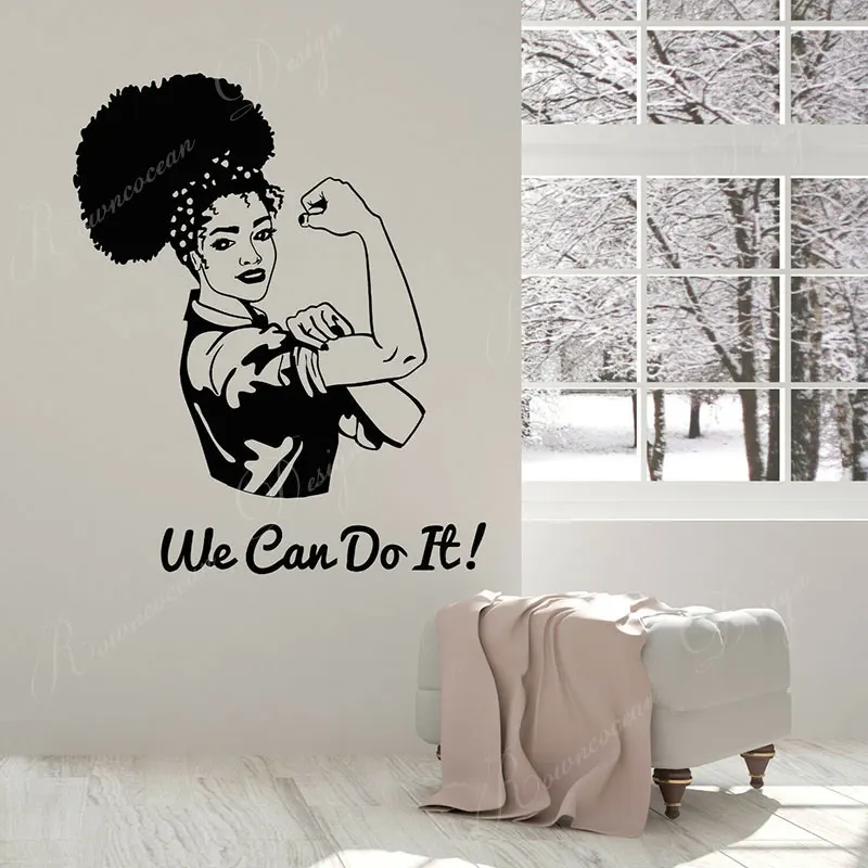 Yapabiliriz Tırnaklar Yazıt Duvar Sticker Kadın Gücü Güç Çıkartmaları Vinil Ev Dekor Odası Çıkarılabilir Duvar Kağıdı 4214