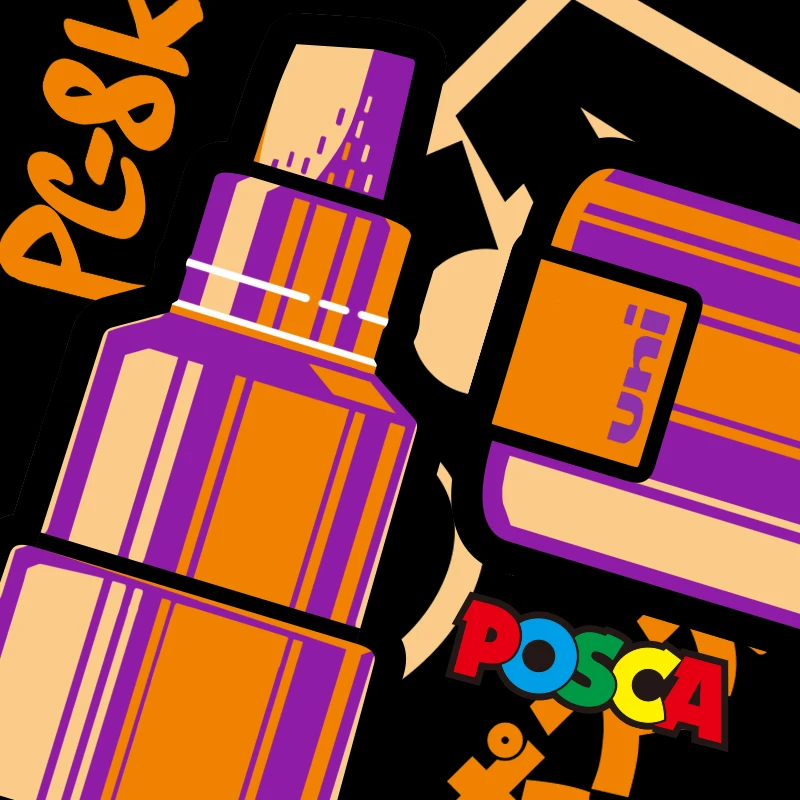 1 ADET UNİ POSCA PC-8K 15 renkli takım elbise POP poster reklam grafiti kalem 8.0 mm büyük karakterler Su direnci kapsama