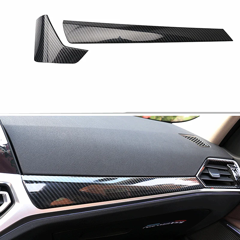 2 ADET Yeni Ürün Karbon Fiber Dashboard Dekorasyon Şerit Araba Aksesuarları BMW 3 Serisi İçin G20 G21 2019 2020 2021 M Spor