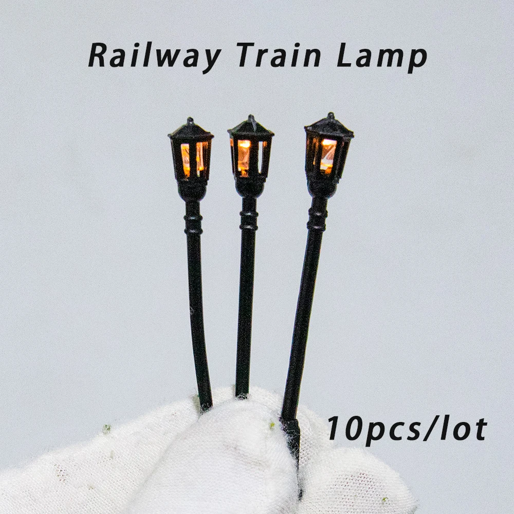 10 adet demiryolu tren lambası minyatür ışık modeli ABS plastik Oyuncaklar sıcak Beyaz Mimari yapı düzeni dekorasyon Diorama