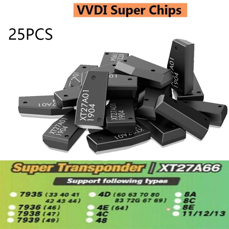 25 Adet VVDI Süper Çip XT27A01 XT27A66 Transponder ID46/40/43/VVDI2 VVDI Mini Anahtar Aracı için 4D/8C/8A/T3/47