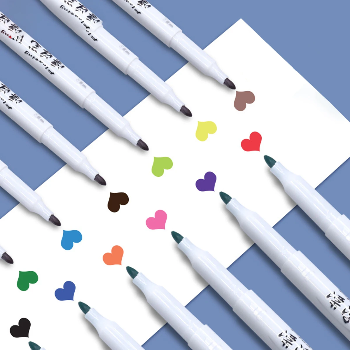 DIY Renk Yüzen Boya Fırçası Kolay Ovma Fiber Ucu Öğrenci Eğlenceli Boya Fırçası Seti 12 Fırça Ucu Yazma Noktası Mürekkep Renk Kökenli