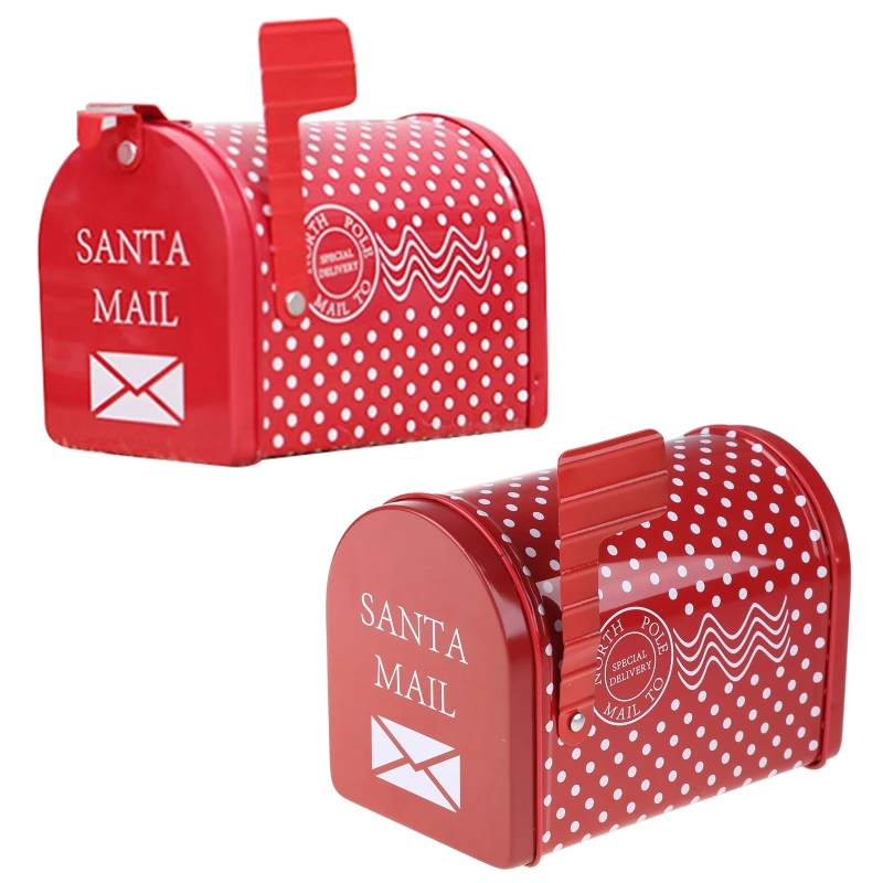 Santa şeker kutusu demir depolama teneke kutu posta kutusu süsler çocuklar hediye