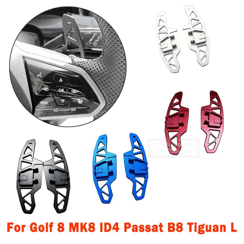 Golf 8 için MK8 ID4 Passat B8 Tiguan L DSG Vites Kolu Uzatma Kapağı 2 adet Araba direksiyon Paddle Shifter