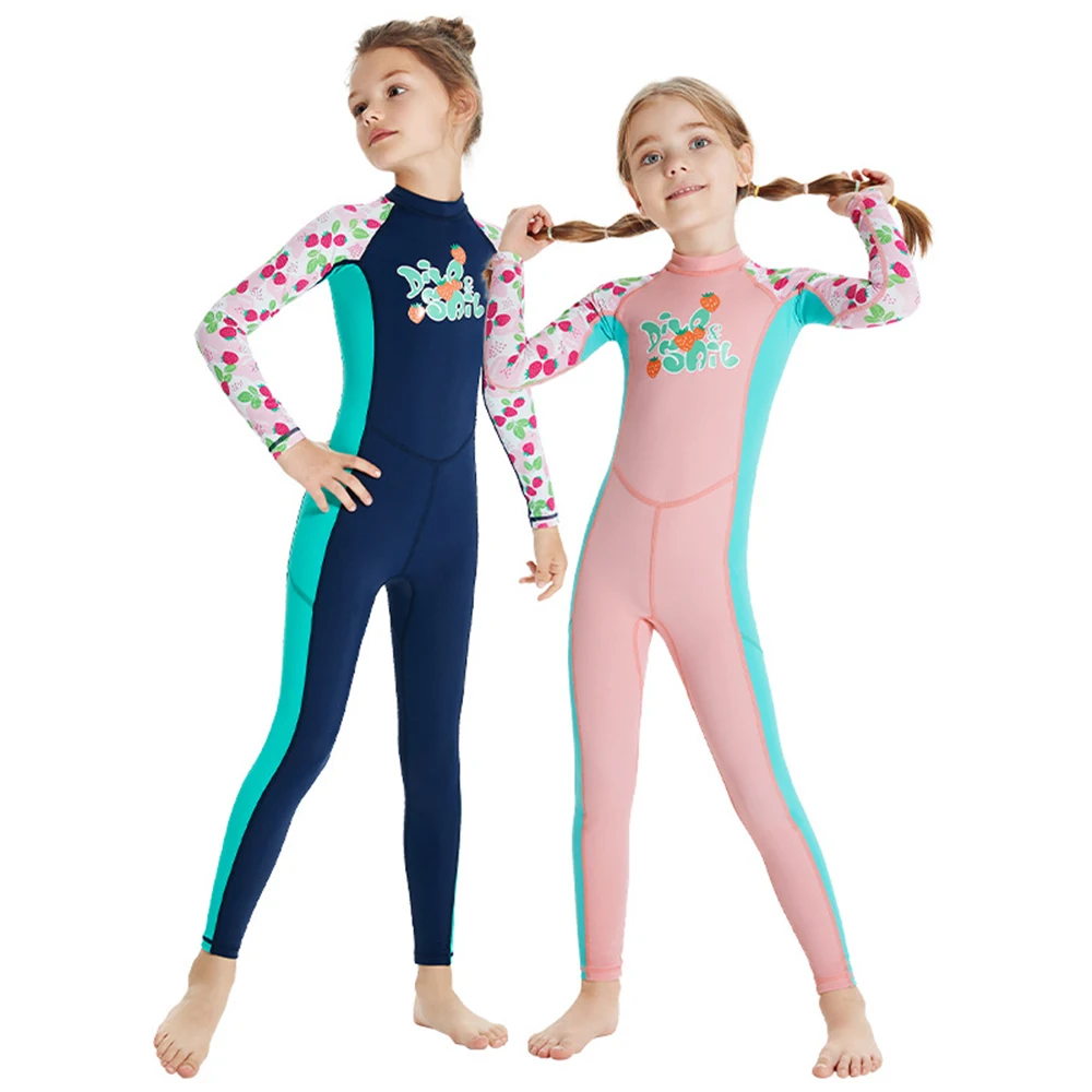 Yeni 2023 Moda Kızlar Uzun Kollu Tek Parça Mayo sörf kıyafeti Güneş Koruyucu Çabuk Kuruyan Su Sporları Plaj Yüzmek sörf kıyafeti