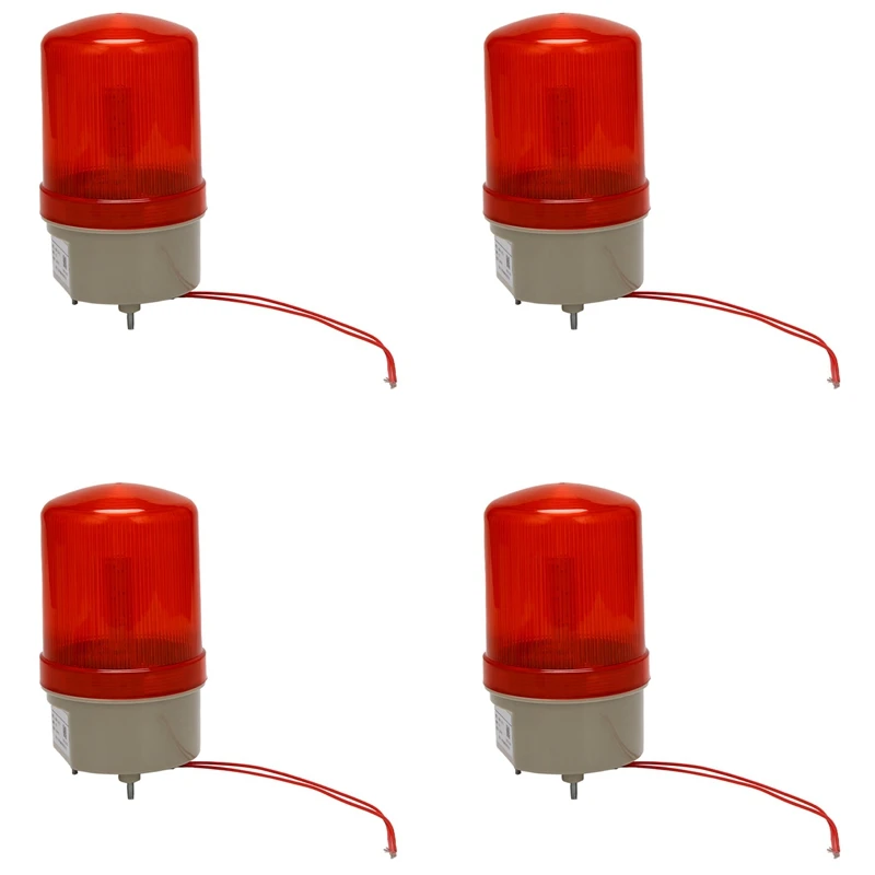 HOT - 4X endüstriyel yanıp sönen ses alarm ışığı,BEM-1101J 220V kırmızı LED uyarı ışıkları Acousto-optik Alarm sistemi dönen ışık