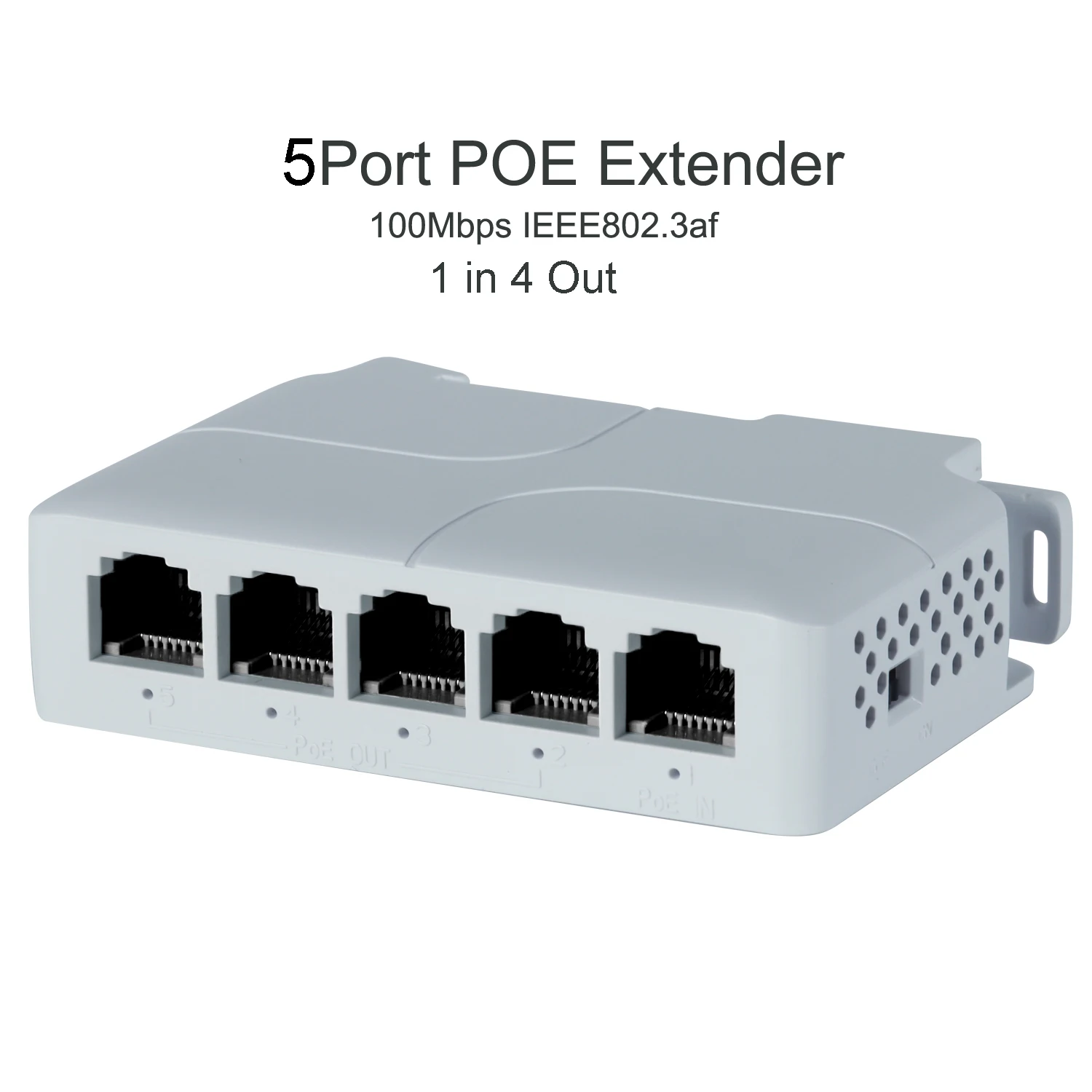 5 Port POE Genişletici 90W 10/100Mbps 1 ın 4 Out 100 Metre Ağ Anahtarı Tekrarlayıcı IEEE802.3af PoE Anahtarı NVR IP Kamera