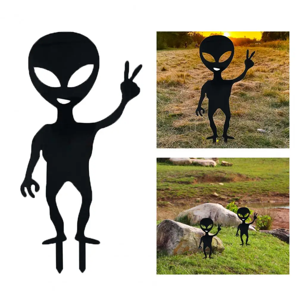 Çekici kurulumu kolay Solmaya dayanıklı Komik Siyah Alien Yard Sanat Ekleme İşareti Avlu Kaynağı Zemin Hissesi Zemin Hissesi