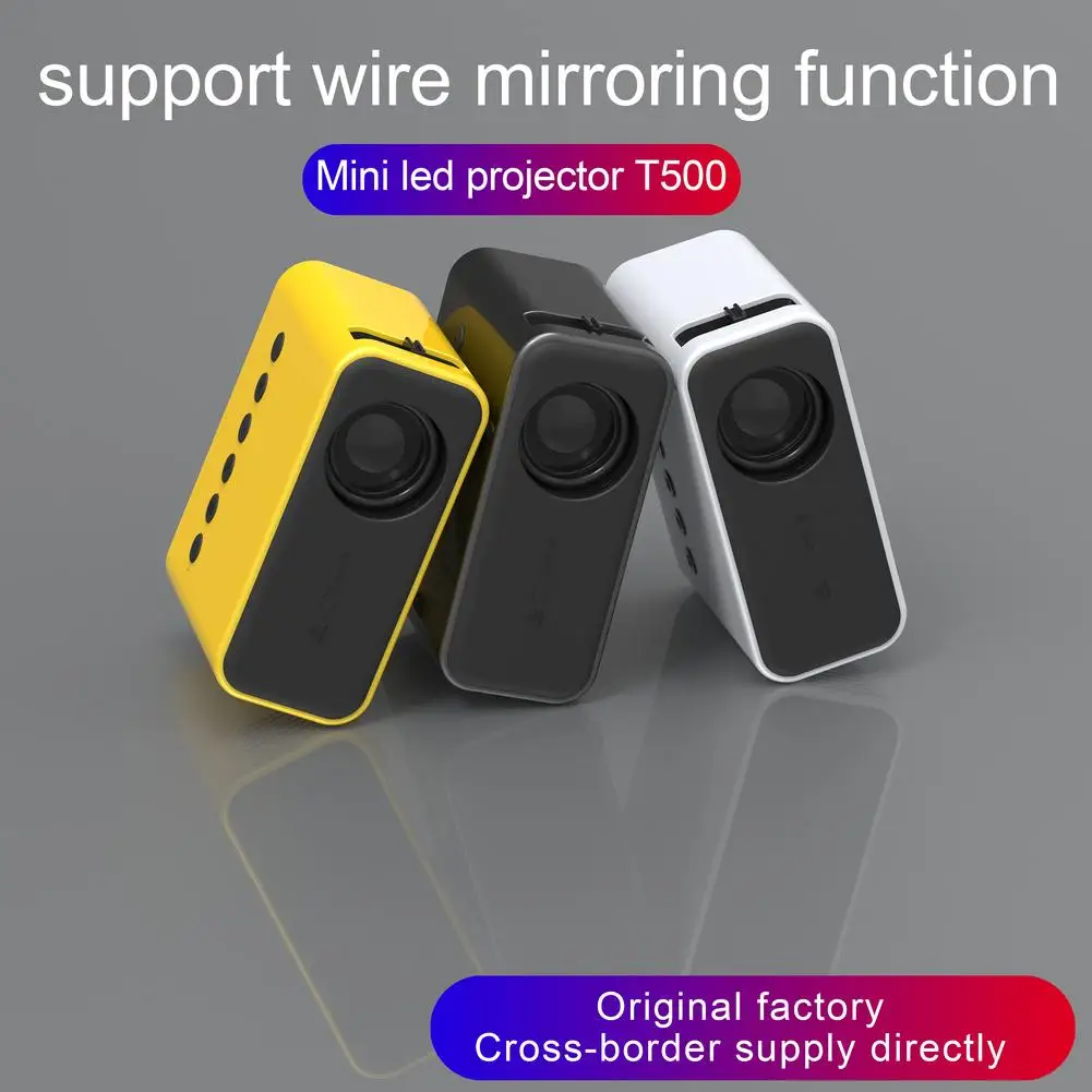 Yt500 Ev Mini Projektör Minyatür Çocuk Led Cep telefon projektörü Dahili Hoparlör Taşınabilir Medya Oynatıcı