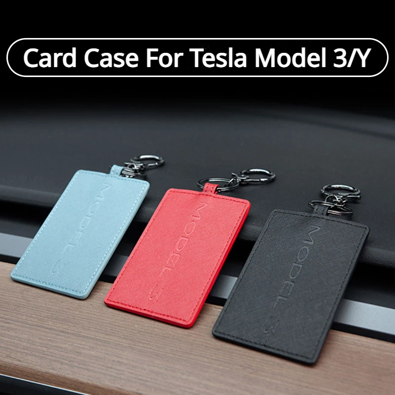 Kart Anahtar Kutu Tesla Modeli 3 Y PU Deri Anahtarlık Koruyucu Kapak Aksesuarları Kart Çantalar Çanta Model3 Modely 2017-2023