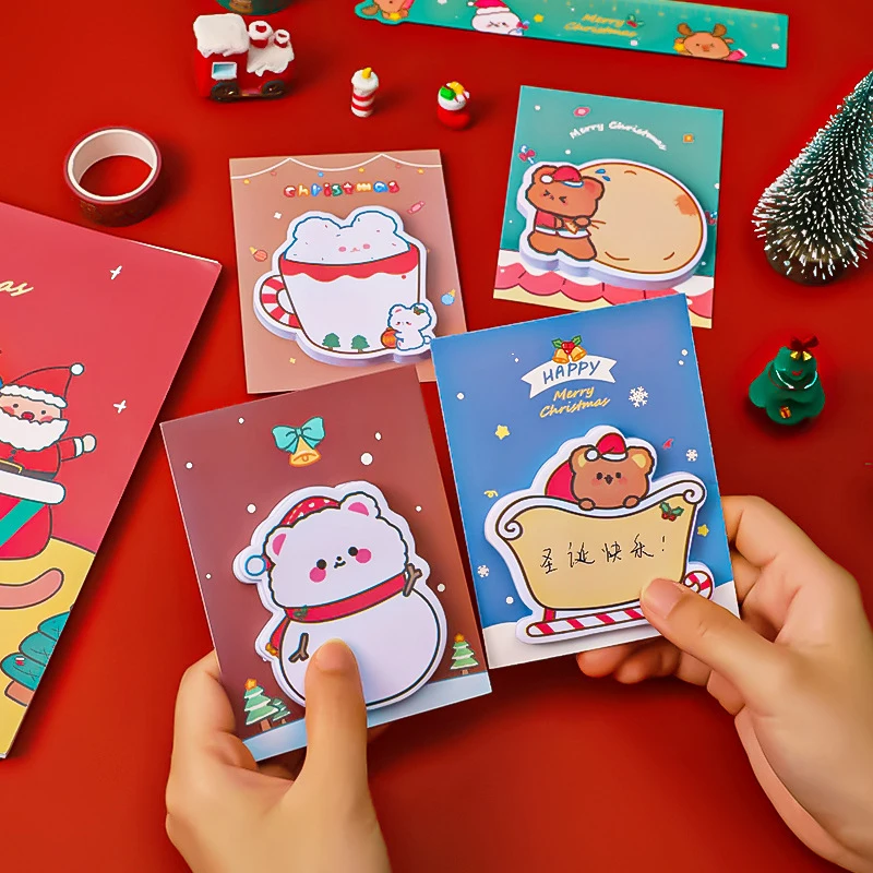Kawaii Noel Baba Noel Memo Pad Yapışkan Notlar Levhalar Yapılacaklar Listesi Planlayıcısı Sticker Okul Ofis Dekor Kırtasiye
